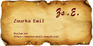 Zsurka Emil névjegykártya